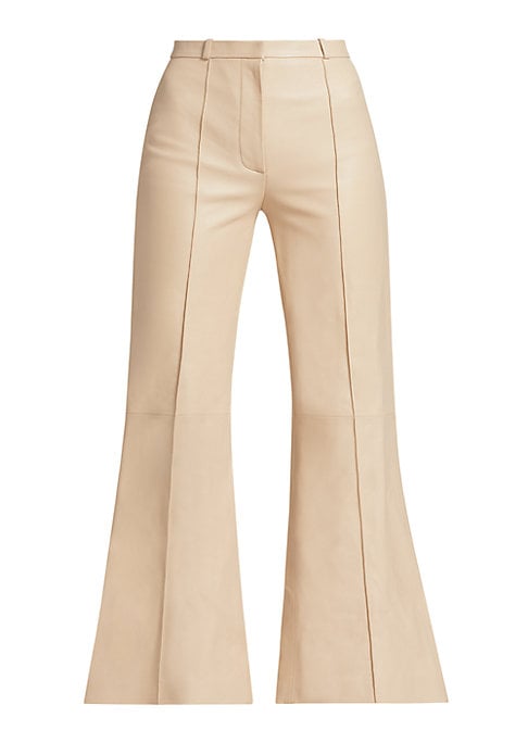 Chic Flare Leather Trousers