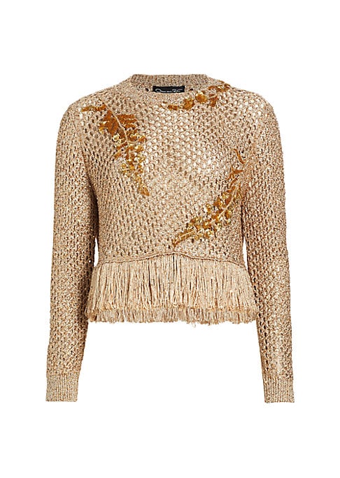 Fringe Floral Sparkle Sweater