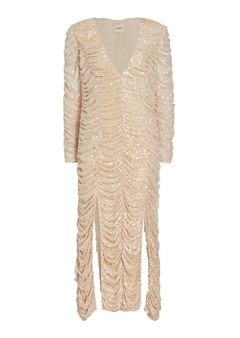 Sequined V-Neck Glam Dress