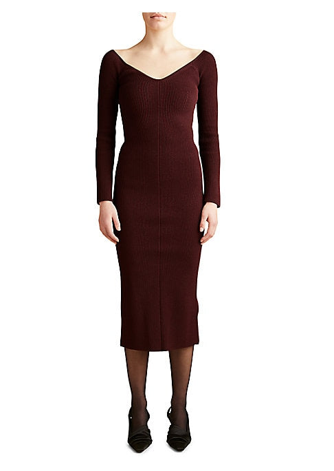 Elegant Ribbed Midi Dress