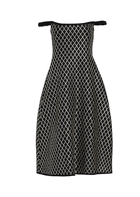Crystal Off-Shoulder Midi Dress