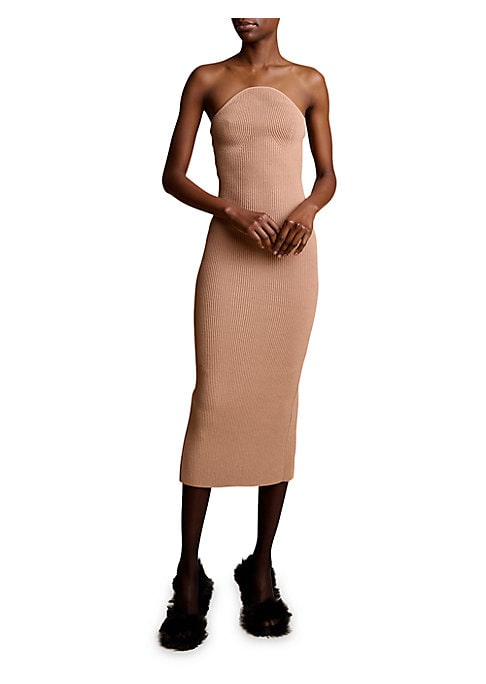 Sleek Strapless Knit Dress