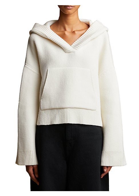 Cashmere V-Neck Cozy Hoodie