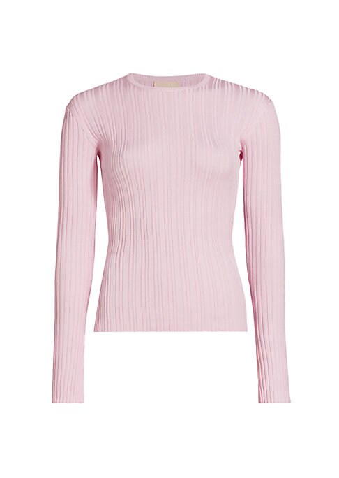 Ribbed Silk Crop Sweater