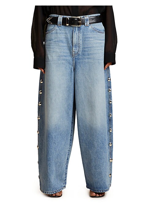 Studded High-Rise Denim