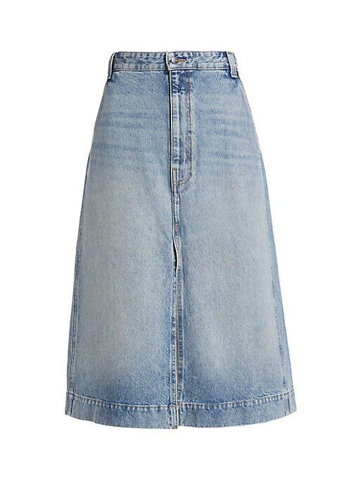 Whimsical Denim Midi Skirt