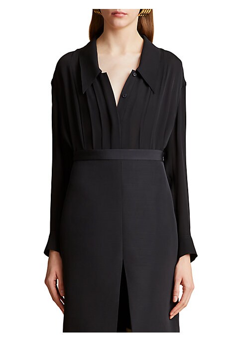 Silk Pleat Elegance Blouse