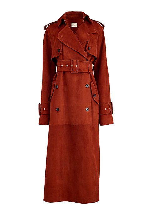 Suede Elegance Trench Coat