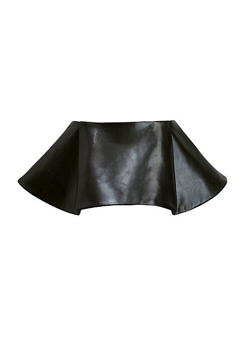 Flared Leather Mini Skirt