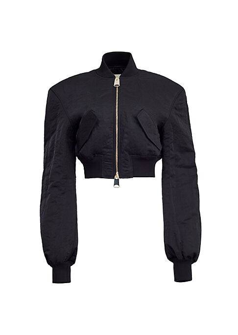Cropped Luxe Bomber Jacket