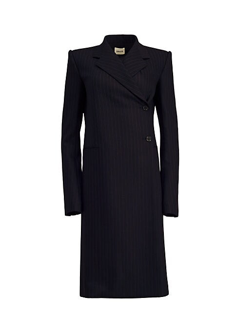 Elegant Pinstripe Wrap Coat