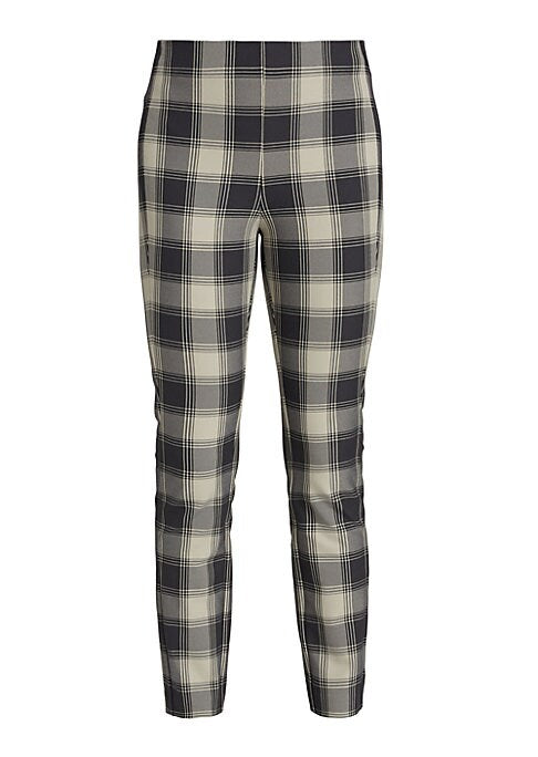 Plaid Slim Ankle Trousers