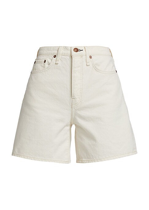 High-Rise A-Line Denim Shorts