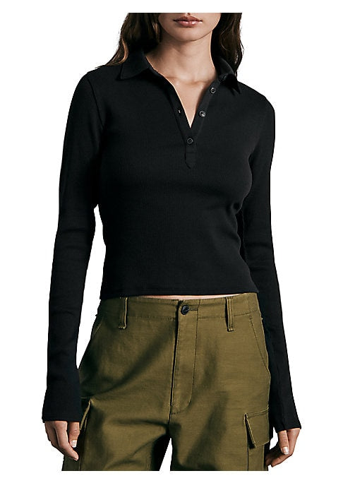 Classic Ribbed Polo Top