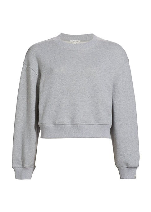 Casual Cropped Crew Sweatshirt