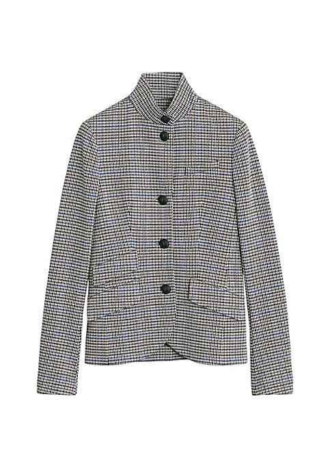 Chic Micro-Plaid Blazer