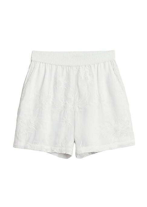 Floral Embroidered Relaxed Shorts