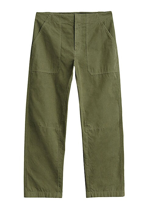 Cropped Cotton Work Pants