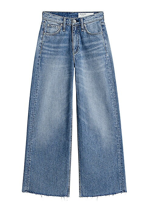 Cropped Wide-Leg Denim Trousers