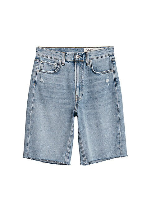 Distressed Denim Bermuda Shorts