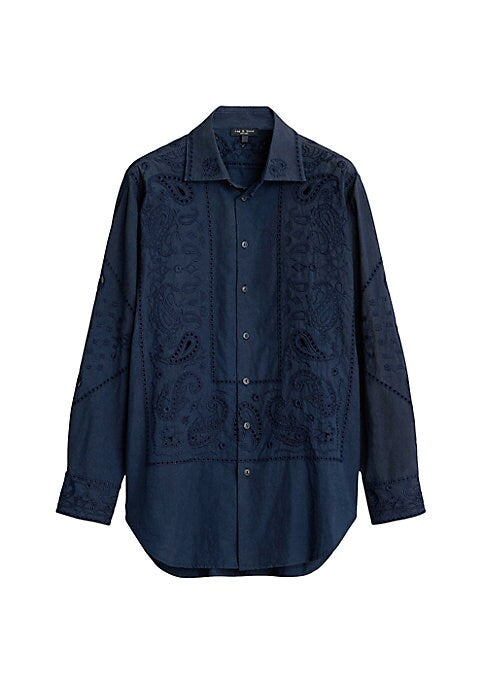 Eyelet Paisley Poplin Shirt