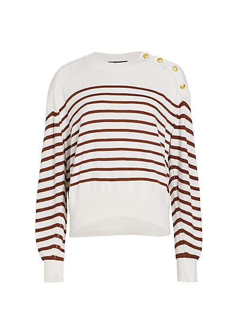 Charming Stripe Button Sweater