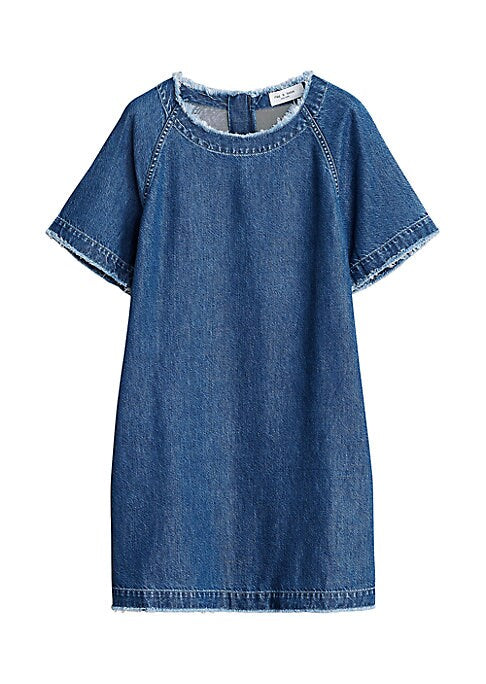 Denim Fray Shift Dress