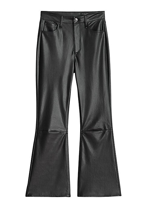 Chic Faux-Leather Flare Pants