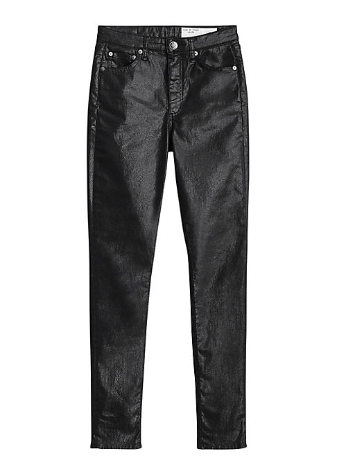 Coated High-Waist Denim