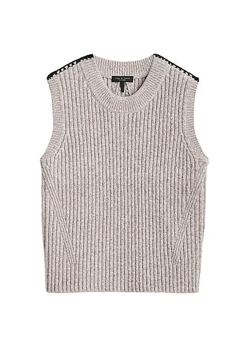 Wool Contrast Stitch Vest