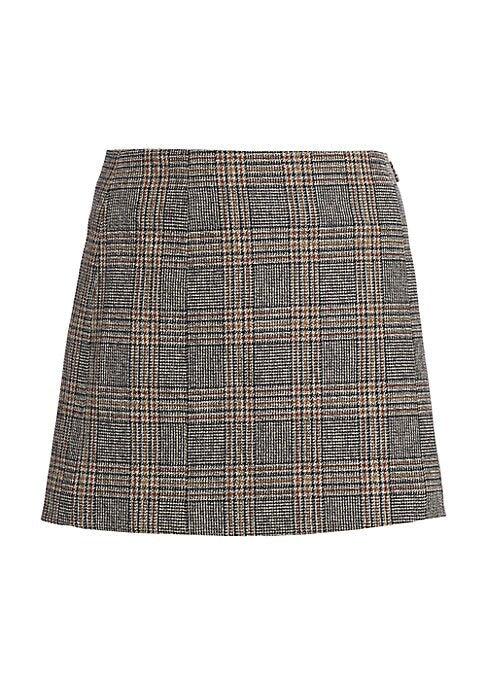 Chic Buckle Plaid Skirt