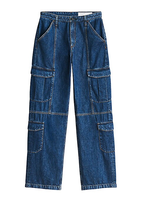 Utility Wide-Leg Denim Pants