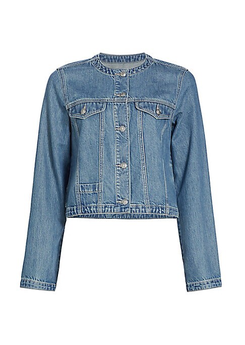 Lightweight Round-Neck Denim Jacket