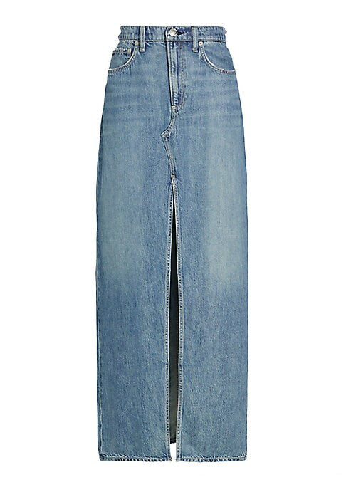 Sleek Denim Maxi Skirt