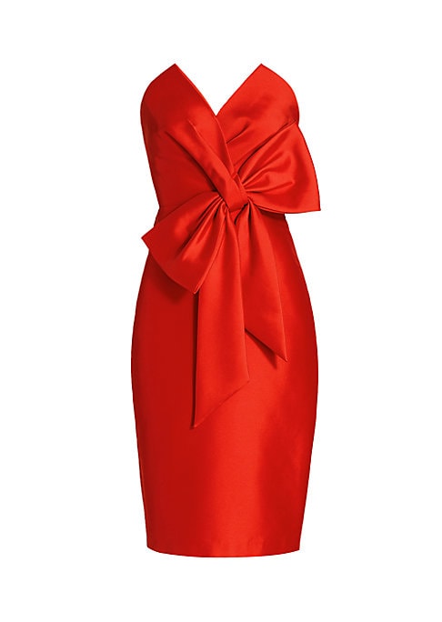 Bow-Detail Satin Dress