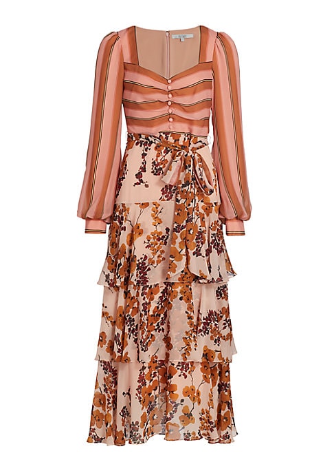 Floral Ruffle Midi-Dress