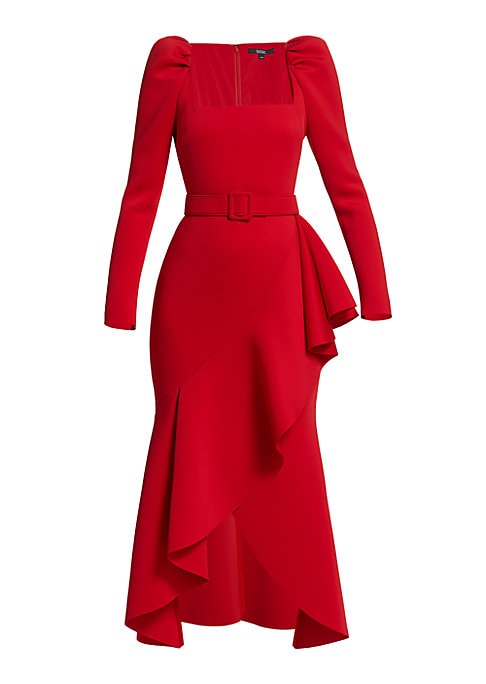 Ruffled Elegance Midi Dress