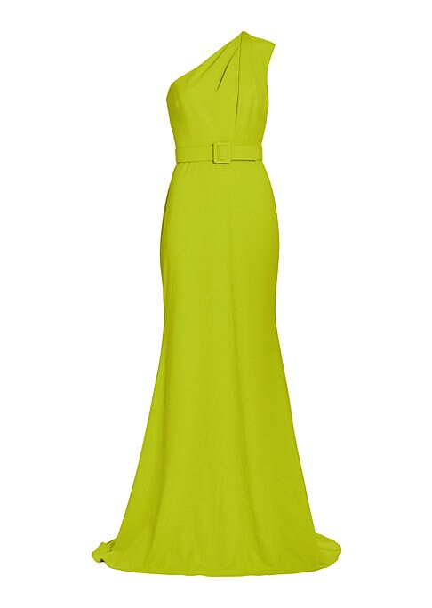 Belted Draped Evening Dress