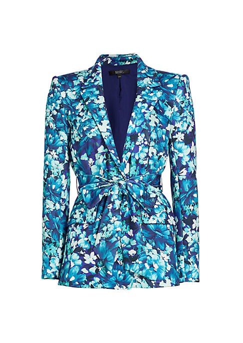 Chic Floral Wrap Blazer