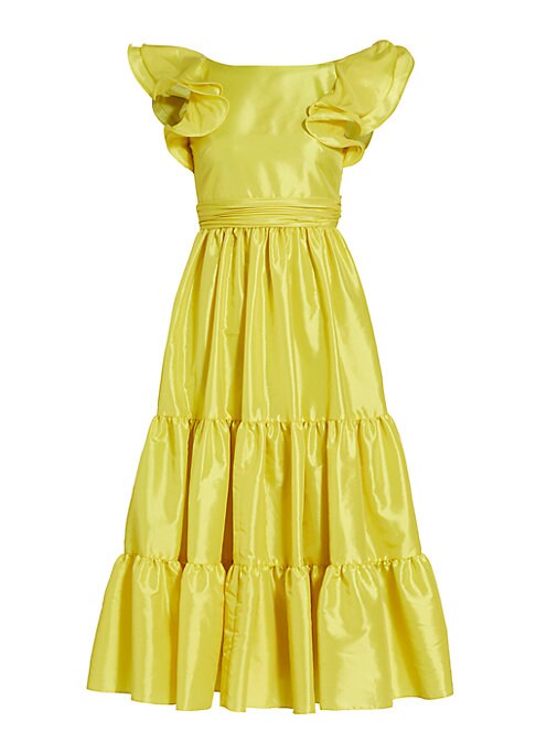 Elegant Ruffles Midi Dress