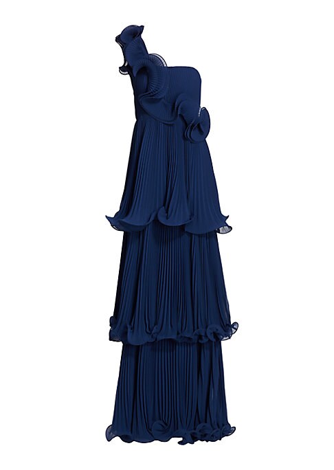 Chic Asymmetrical Tiered Gown