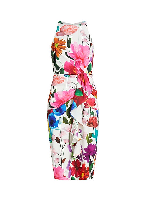 Vibrant Floral Ruffle Dress