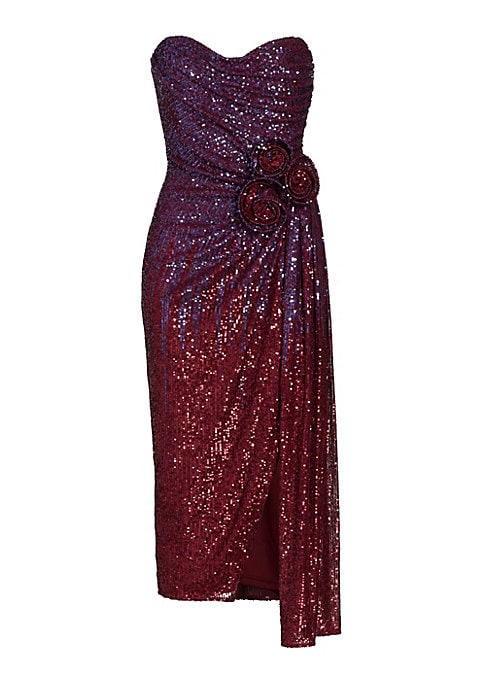 Draped Sparkle Midi Dress