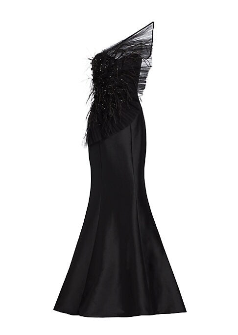 Feathered Elegance Gown