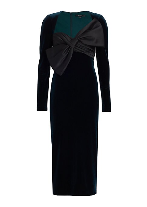 Elegant Bow Velvet Dress