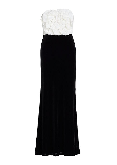 Sequined Rose A-Line Dress