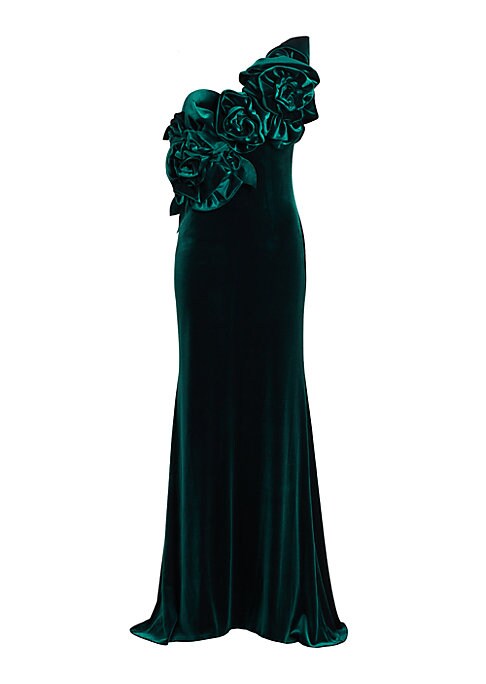 Luxe Velvet Asymmetrical Gown
