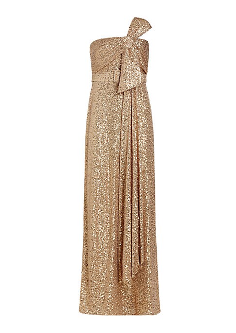 Lustrous Bow Evening Dress