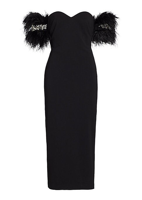 Feather Embellished Body Dress