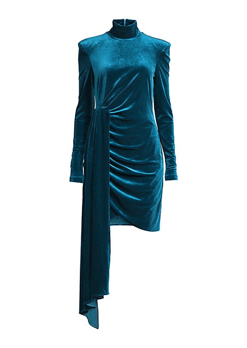 Elegant Drape Velvet Dress